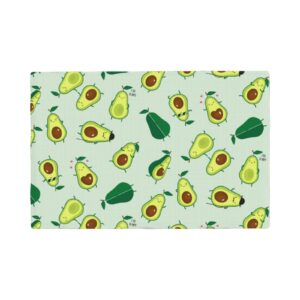 green cute avocado placemats set of 6,table placemats outdoor indoor placemats rectangle,washable place mats for dining kitchen table decor,picnic placemat table mat kitchen decor 12 x 18 in