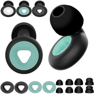 ear plugs for sleeping noise cancelling-reusable 26db noise reduction flexible silicone hearing protection,washable,4 pairs ear tips and 3-color sound track for concerts,study,work