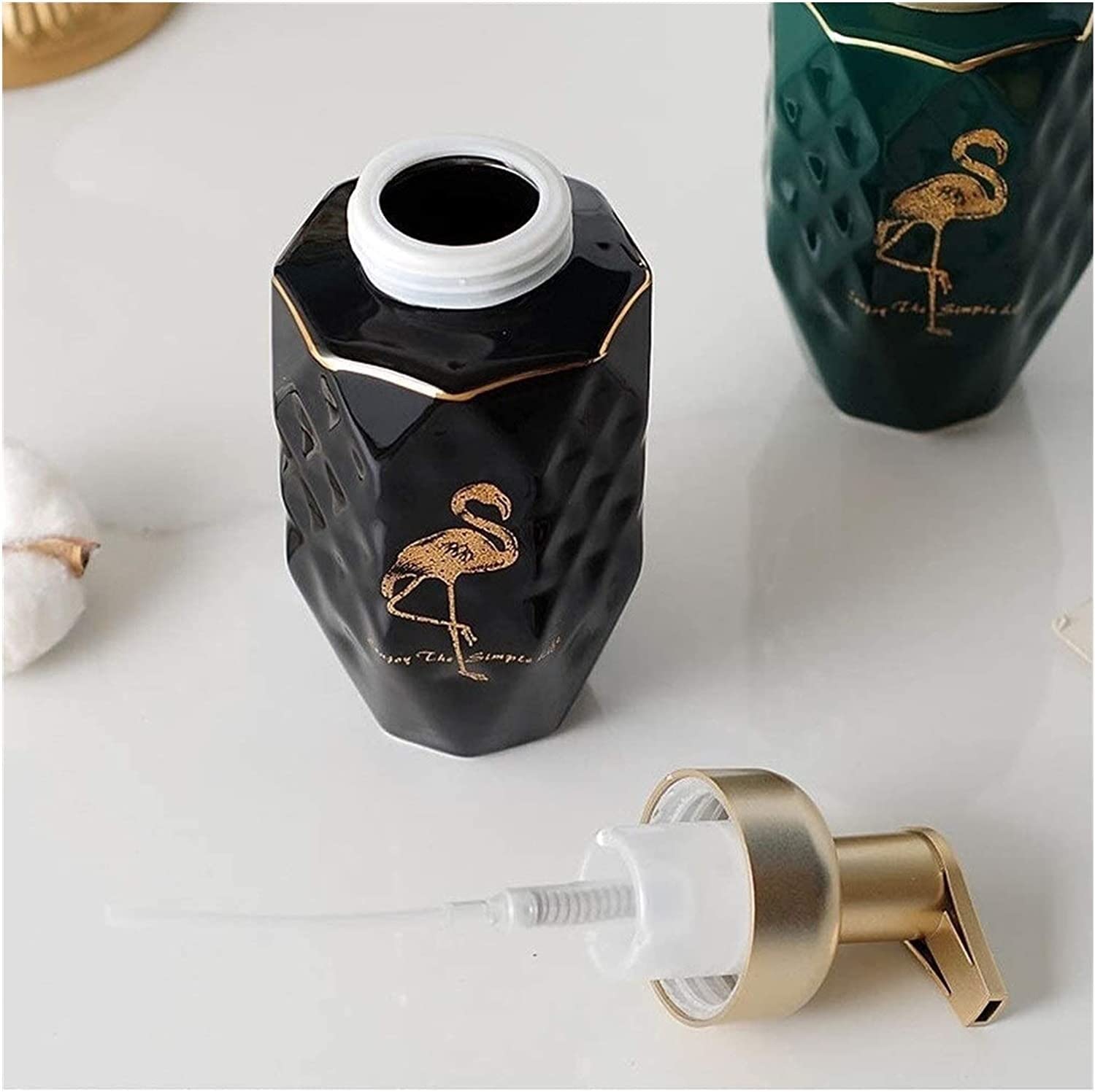 Bottles Bottle Black Ceramics Soap Dispenser Foaming Soap Dispenser with Pump for Kitchen Or Bathroom Counter-top Dispenser Holder