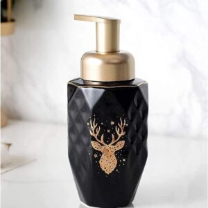 Bottles Bottle Black Ceramics Soap Dispenser Foaming Soap Dispenser with Pump for Kitchen Or Bathroom Counter-top Dispenser Holder