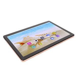 tablet pc, 100-240v 4g ram 128g rom tablet 10 inch ips screen octa core processor for home for travel (gold)