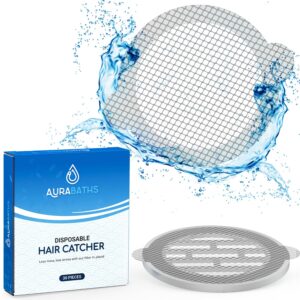 disposable shower drain hair catcher - 30 pack - flat mesh hair trapper - waterproof bathroom sink hair trap drain cover