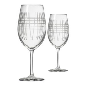 rolf glass - matchstick all purpose wine glass 18 ounce - set of 2 - lead-free glass - engraved large wine glasses - made in the us