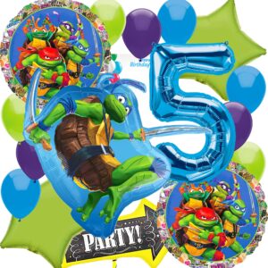 Amscan Anagram Unique Birthday Balloons, Large Ninja Theme Collection, Party Accessory, Multicolor, 5th Birthday Officially Licensed