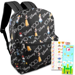 disney backpack set for kids, adults - bundle with 16” disney backpack featuring stitch, minnie, and more plus tattoos | disney backpack for school