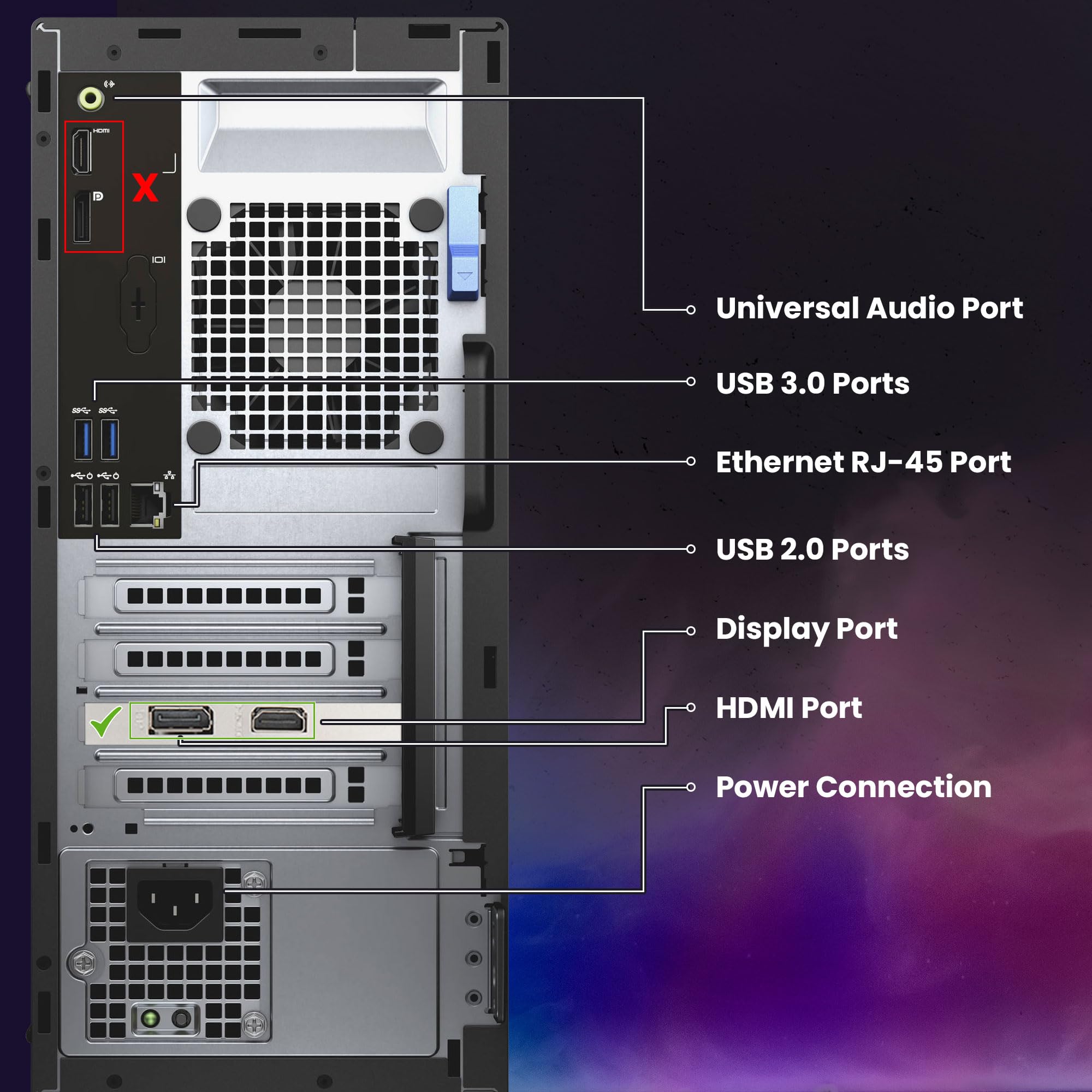 Dell RGB Gaming Tower Computer PC, Intel Core i5 6th Gen, 32GB DDR4 Ram, 1TB Solid State Drive, AMD Radeon RX 6400 4GB GDDR6, Built-in WiFi, HDMI, RGB Set, Windows 10 Pro (Renewed)