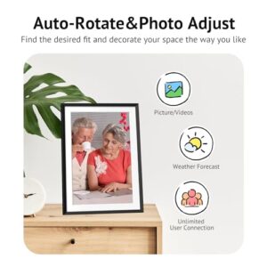 Euphro 10.1'' Digital Picture Frame with 32GB Storage, Digital Photo Frame with 1280x800 IPS Touch Screen, Share Photos/Videos and Send Best Wishes via Free App