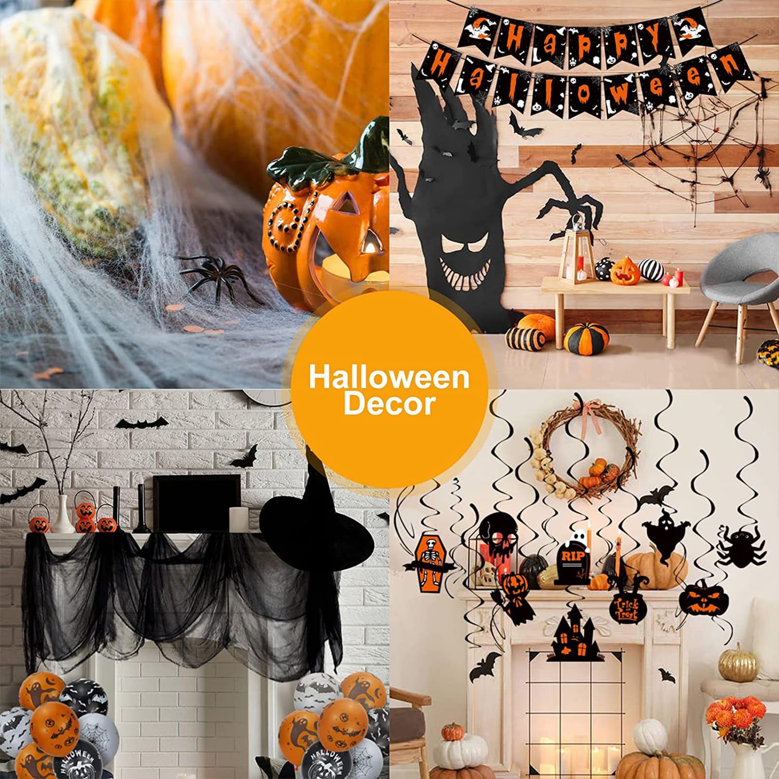 Banner Decorations for Home, BackdropDecor Party Favors for Class Office Ceiling Decor Yard Garden Outdoor (Halloween 52pcs)