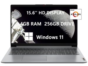 2023 upgraded ideapad 1 15.6'' hd laptops for student & business by lenovo, amd athlon dual-core cpu, up to 3.5 ghz, 4gb ram, 256gb(128gb ssd+128gb card), usb-c, wi-fi 6, windows 11, free hdmi cable