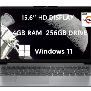 2023 Upgraded Ideapad 1 15.6'' HD Laptops for Student & Business by Lenovo, AMD Athlon Dual-Core CPU, Up to 3.5 GHz, 4GB RAM, 256GB(128GB SSD+128GB Card), USB-C, Wi-Fi 6, Windows 11, Free HDMI Cable