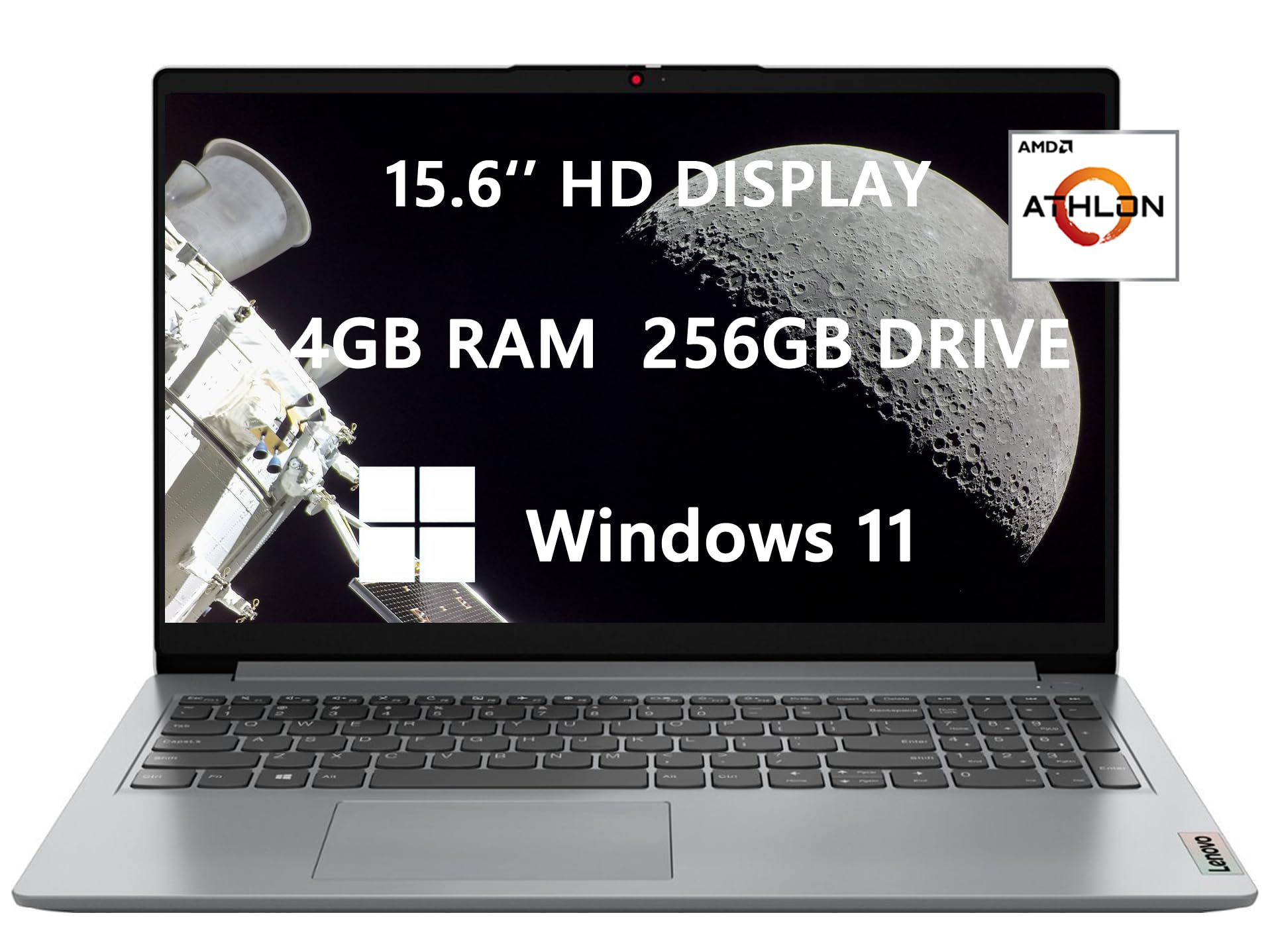 2023 Upgraded Ideapad 1 15.6'' HD Laptops for Student & Business by Lenovo, AMD Athlon Dual-Core CPU, Up to 3.5 GHz, 4GB RAM, 256GB(128GB SSD+128GB Card), USB-C, Wi-Fi 6, Windows 11, Free HDMI Cable