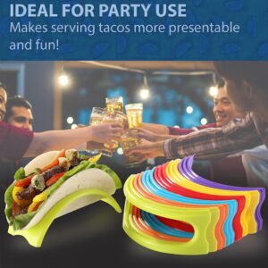 18PCS Individual Taco Holder Stand, MONGSEW Colorful Taco Holders Set of 18, Taco Stands for the individual serving, PP Materials Soft or Hard Taco Shell Holder, Dishwasher & Microwave Safe