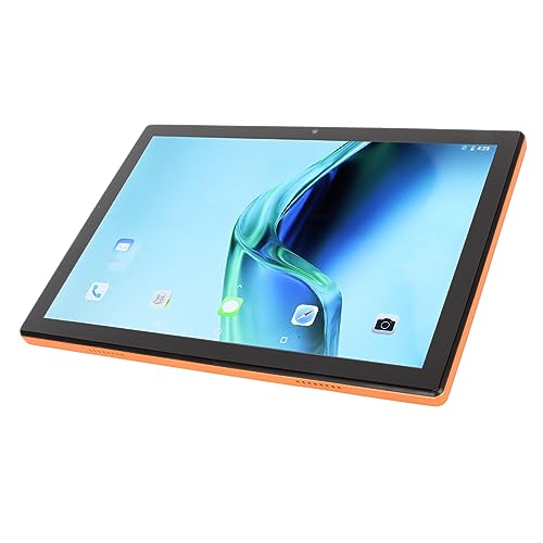 Pssopp WiFi Tablet, Smart Tablet 3200X1440 Resolution 10.1 Inch Dual SIM Dual Standby Front 8MP Rear 13MP 8GB RAM 128GB ROM 5G WiFi 8800mAh for Game for Studying (Orange)