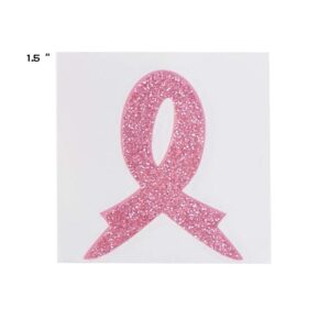 72pcs Pink Ribbon Breast Cancer Awareness Glitter Tattoo Sticker Foundation/Event/Walk/Run