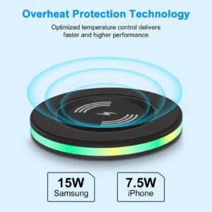 15W Fast Wireless Charger Pad for Samsung Galaxy Z Fold 5,Z Flip 5 4 S24 S23 Ultra S22 S21 FE S20,Motorola Moto Edge 2022 Edge+ 2023,Edge 40 Pro,Google Pixel 8a 8 7,Android Phone Wireless Charging Pad