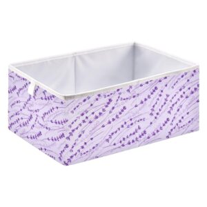 Emelivor Lavender Purple Rectangle Storage Bins Fabric Storage Cube Large Foldable Storage Baskets Cloth Box Containers for Shelves Nursery Closer Bedroom Home,16 x 11inch