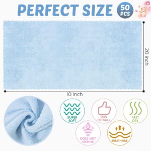 Newwiee 50 Pack Baby Burp Cloths 20''x10'' Absorbent Burping Cloths for Baby Girl Boy Large Baby Rags Towels for Newborn Essential(Colorful)