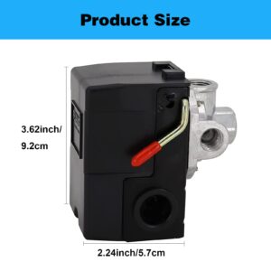 Heavy Duty Pressure Switch for Air Compressor 135-175 psi Four 4 Port 26 Amp