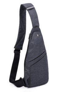 wytidian sling bag anti-thief crossbody bag for men women lightweight personal pocket chest bag for travel hiking camping (dark grey)