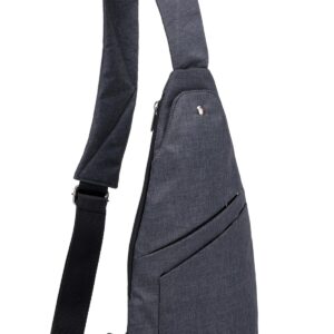 Wytidian Sling Bag Anti-Thief Crossbody Bag for Men Women Lightweight Personal Pocket Chest Bag for Travel Hiking Camping (Dark Grey)