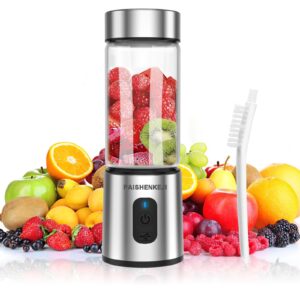 glass portable blender for smoothies: personal blender for shakes and smoothies usb rechargeable, for baby food travel beach office sports use