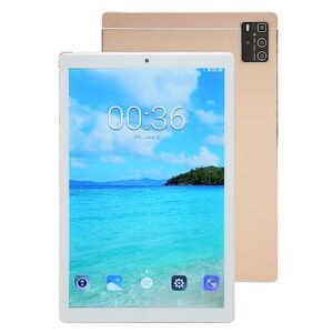 acogedor 10.1 inch android tablet, phone tablets, front 5mp & rear 8mp camera, 6gb ram, 128gb rom, support 5g wifi, bt, 6000mah battery (gold)