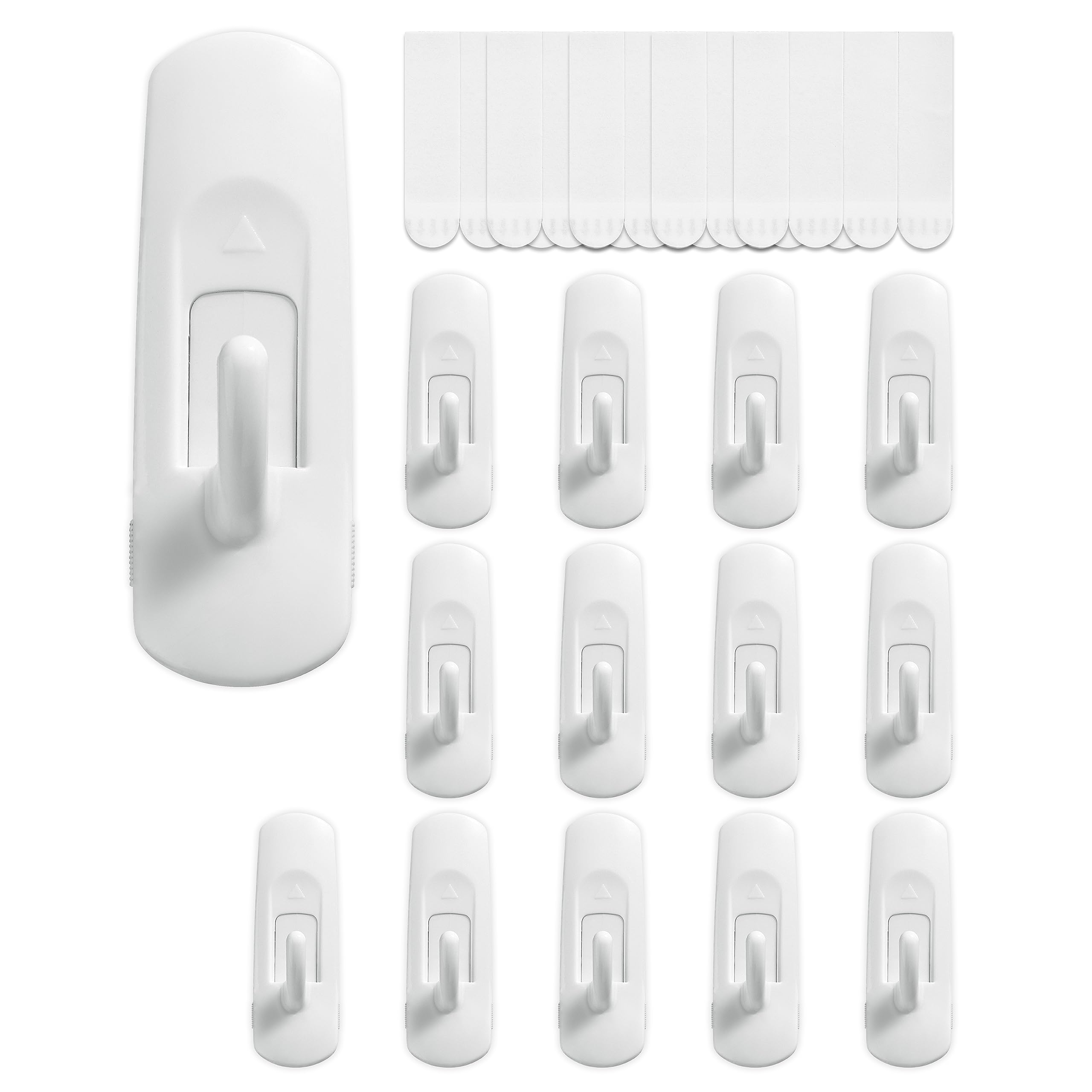 JELLYSUB 14 Hooks+20 Strips, Large Utility Hooks, Organize Damage-Free Hanging Hooks Heavy Duty with Adhesive Strips, No Tools Wall Hooks for Hanging