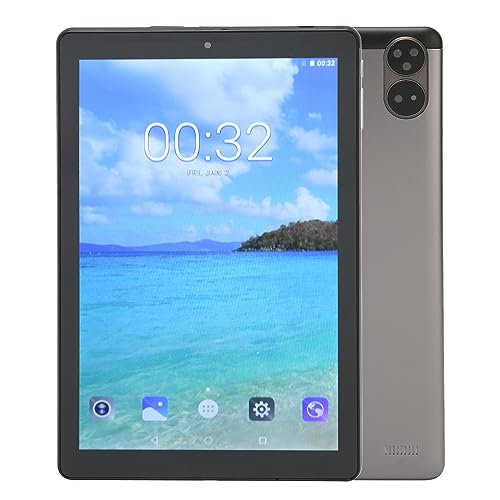 Acogedor 10.1 Inch Android Tablet, Octa Core Phone Tablets Support 4G Network and 5G WiFi, Front 5MP & Rear 8MP Camera, 6GB RAM, 128GB ROM, 6000mAh Battery (Grey)