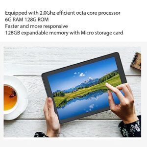 Acogedor 10.1 Inch Android Tablet, Octa Core Phone Tablets Support 4G Network and 5G WiFi, Front 5MP & Rear 8MP Camera, 6GB RAM, 128GB ROM, 6000mAh Battery (Grey)