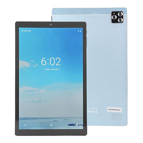 Jectse 10.1 Inch Tablet, 2560x1600 Resolution 6GB RAM 128GB ROM Dual SIM Octa Core Tablet with 2MP 5MP Dual Camera, Android Tablet Gaming Tablet for Kids Adults (Blue)