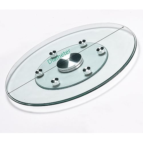 BPILOT Transparent Glass Lazy Susan Turntable Round Table Top, Thicken Double Layer Centerpiece Large Serving Plate Tray With Swivel Assist System For Coffee Table, Restaurant Table (Color : Clear,