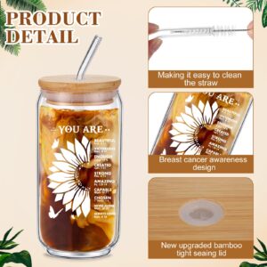 Suttmin 6 Pcs Christian Gifts for Women Religious Gifts Iced Coffee Cups, 16 Oz Drinking Glasses with Bamboo Lids and Straw Set Inspirational Birthday Gifts for Sister, Friend, Mom, Coworker