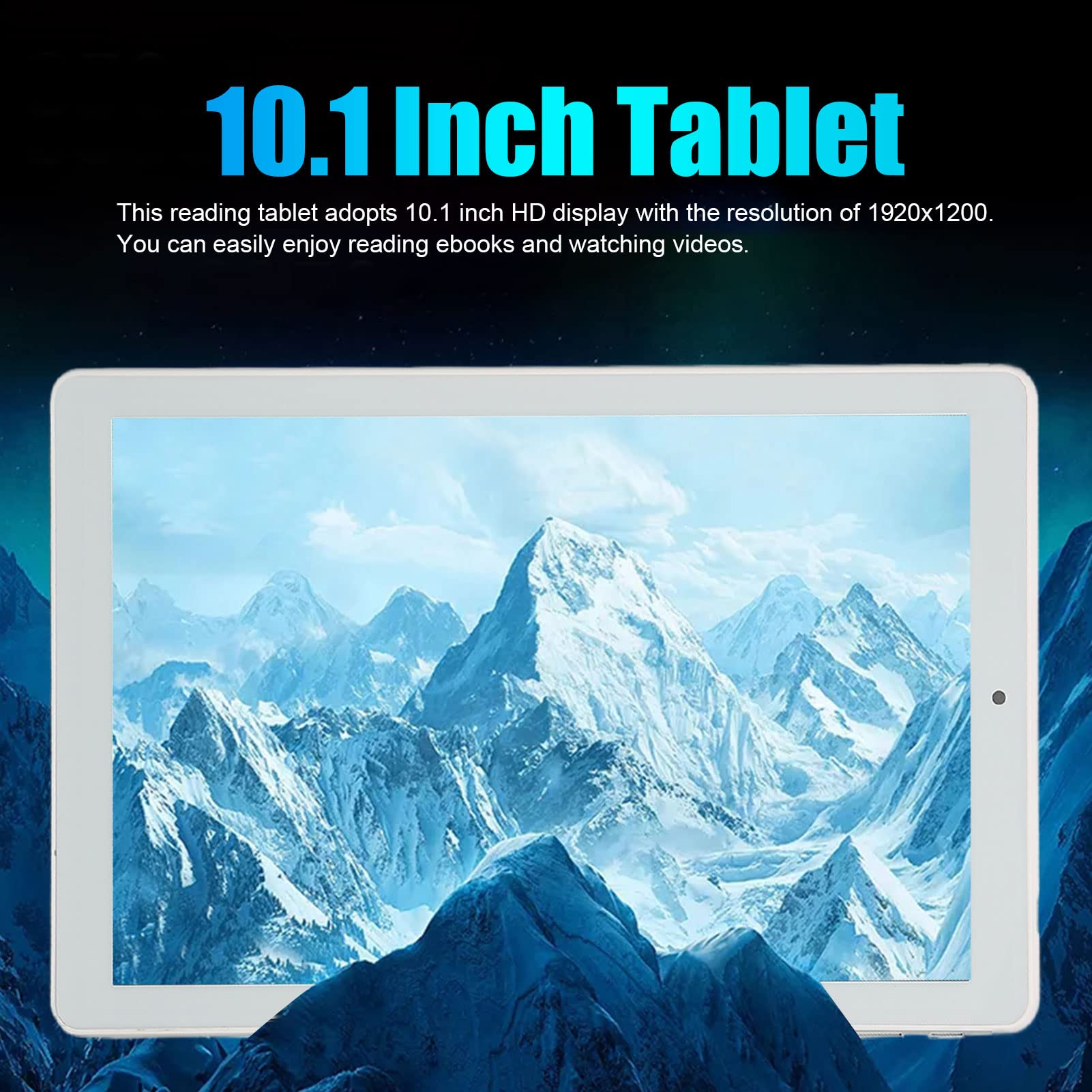 ANGGREK 10.1 Inch Tablet, 4GB RAM 64GB ROM, 1920x1200 HD Display, Dual Card Dual Standby, Dual Camera, 5000mAh Battery, 10 OS, Silver (US Plug)