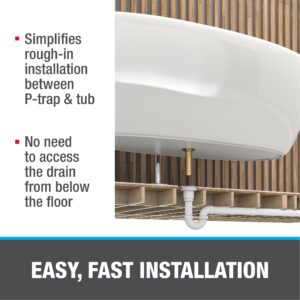 Oatey 46000P PVC Universal Freestanding Tub Drain Kit, White
