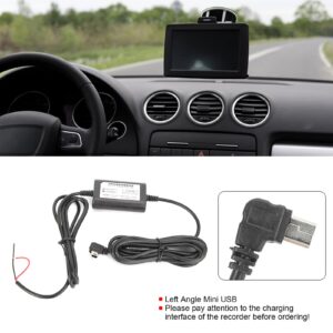 Car Parking Monitoring Line,Dash Cam Hardwire Kit 12V,24V to 5V 2.5A Left Angle Mini USB Step Down Line for Parking Monitoring