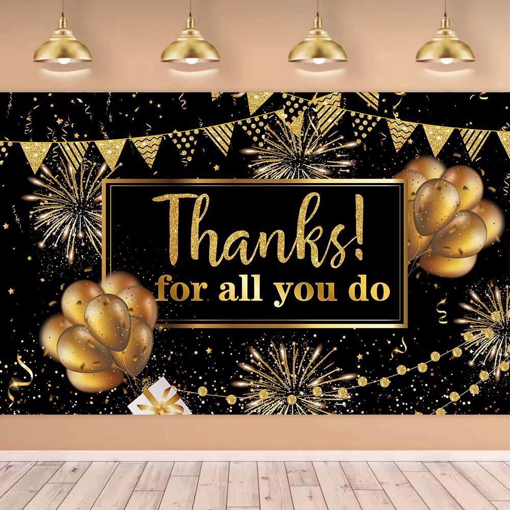 LOONELO Thanks for All You Do Backdrop Banner with 70.8"X43.3", Thank You Party Background Photography Photo Studio Props for Congrats Grad National Nurses Day Happy Retirement Party Decorations