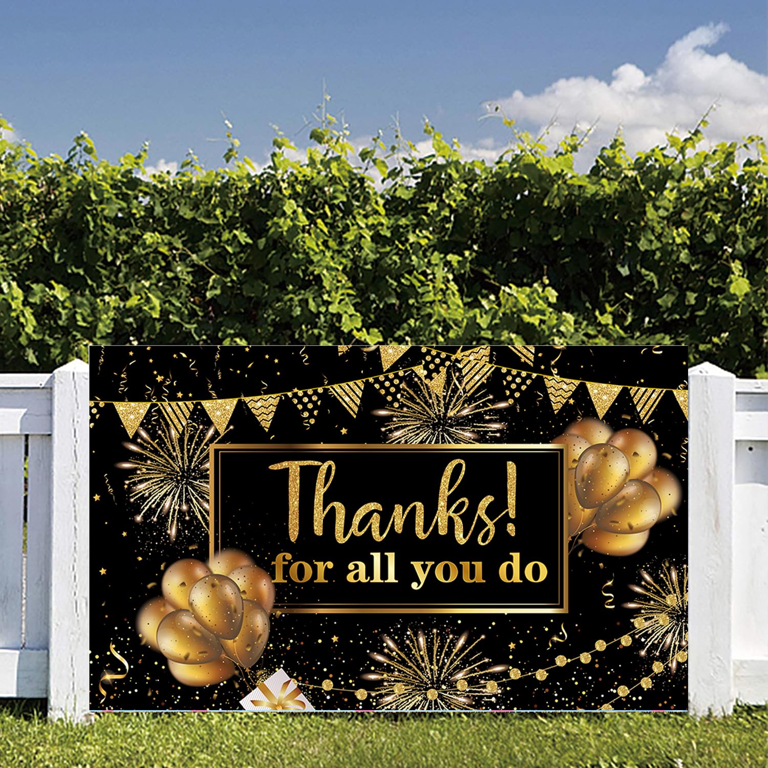 LOONELO Thanks for All You Do Backdrop Banner with 70.8"X43.3", Thank You Party Background Photography Photo Studio Props for Congrats Grad National Nurses Day Happy Retirement Party Decorations