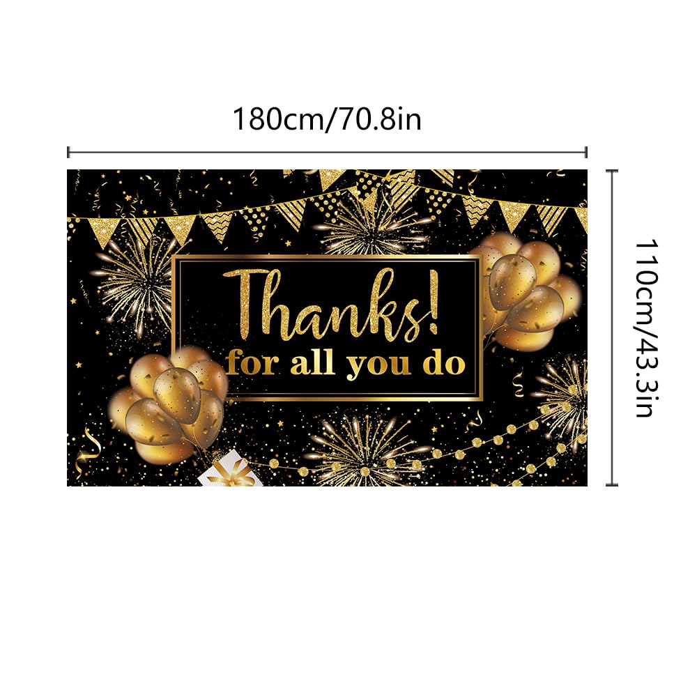 LOONELO Thanks for All You Do Backdrop Banner with 70.8"X43.3", Thank You Party Background Photography Photo Studio Props for Congrats Grad National Nurses Day Happy Retirement Party Decorations