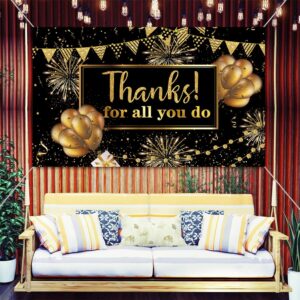 LOONELO Thanks for All You Do Backdrop Banner with 70.8"X43.3", Thank You Party Background Photography Photo Studio Props for Congrats Grad National Nurses Day Happy Retirement Party Decorations