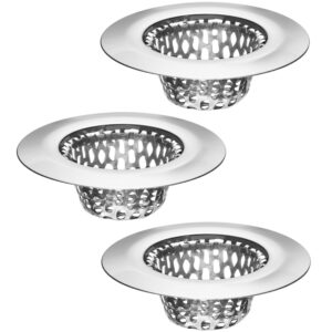 3 pack - 2.25" top / 1" basket- sink strainer bathroom sink, utility, slop, laundry, rv and lavatory sink drain strainer hair catcher. stainless steel