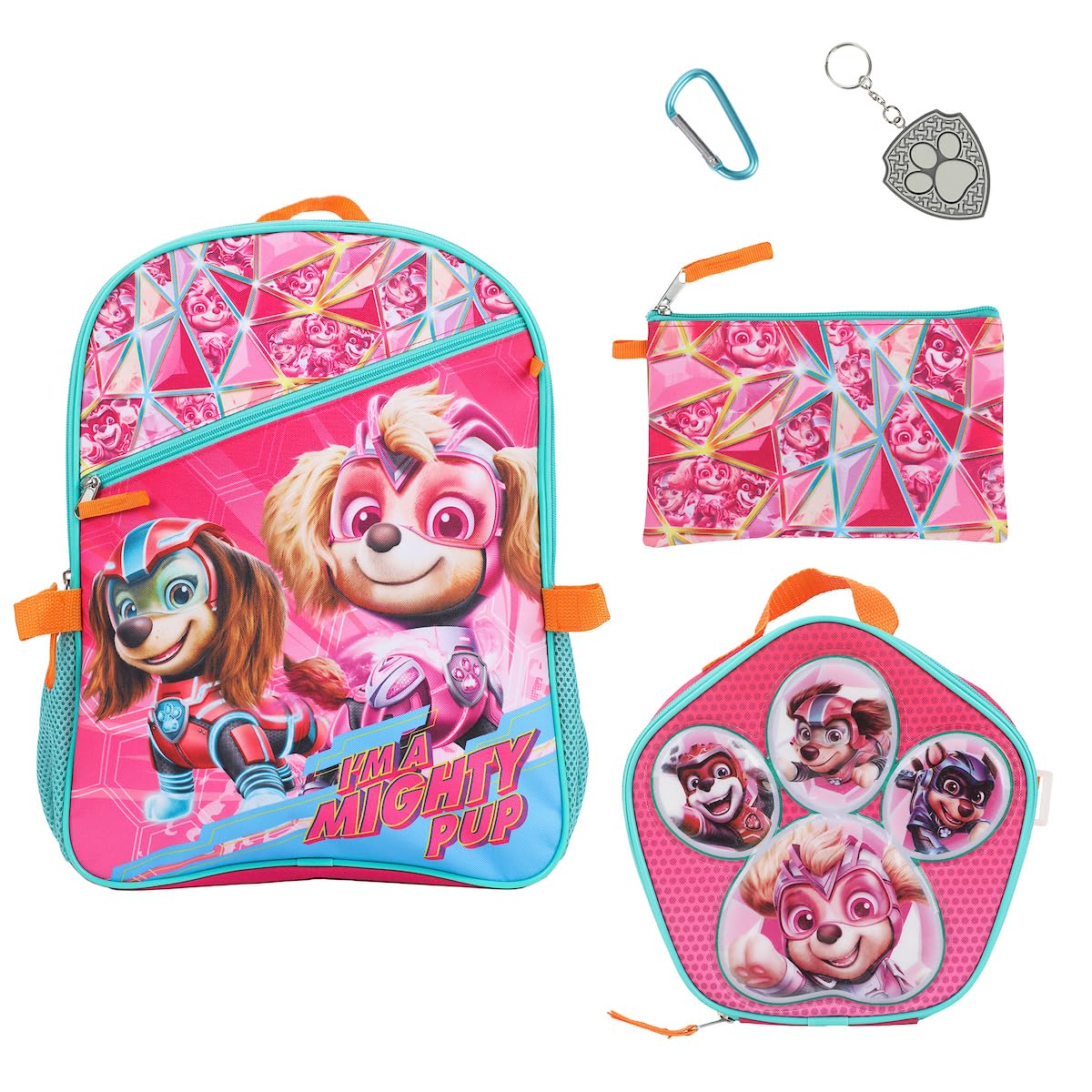 Bioworld PAW Patrol: A Mighty Movie 5-Piece Toddler Girl Backpack Set