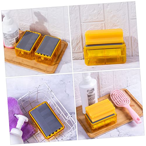 Alipis 4pcs Soap Foaming Box Bar Soap Container Soap Dish Holder para Guardar Tool Soap Dispenser Soap Holder Clothes Storage Organiser Soap Drainer Storage Box Soft Rubber Travel Roller