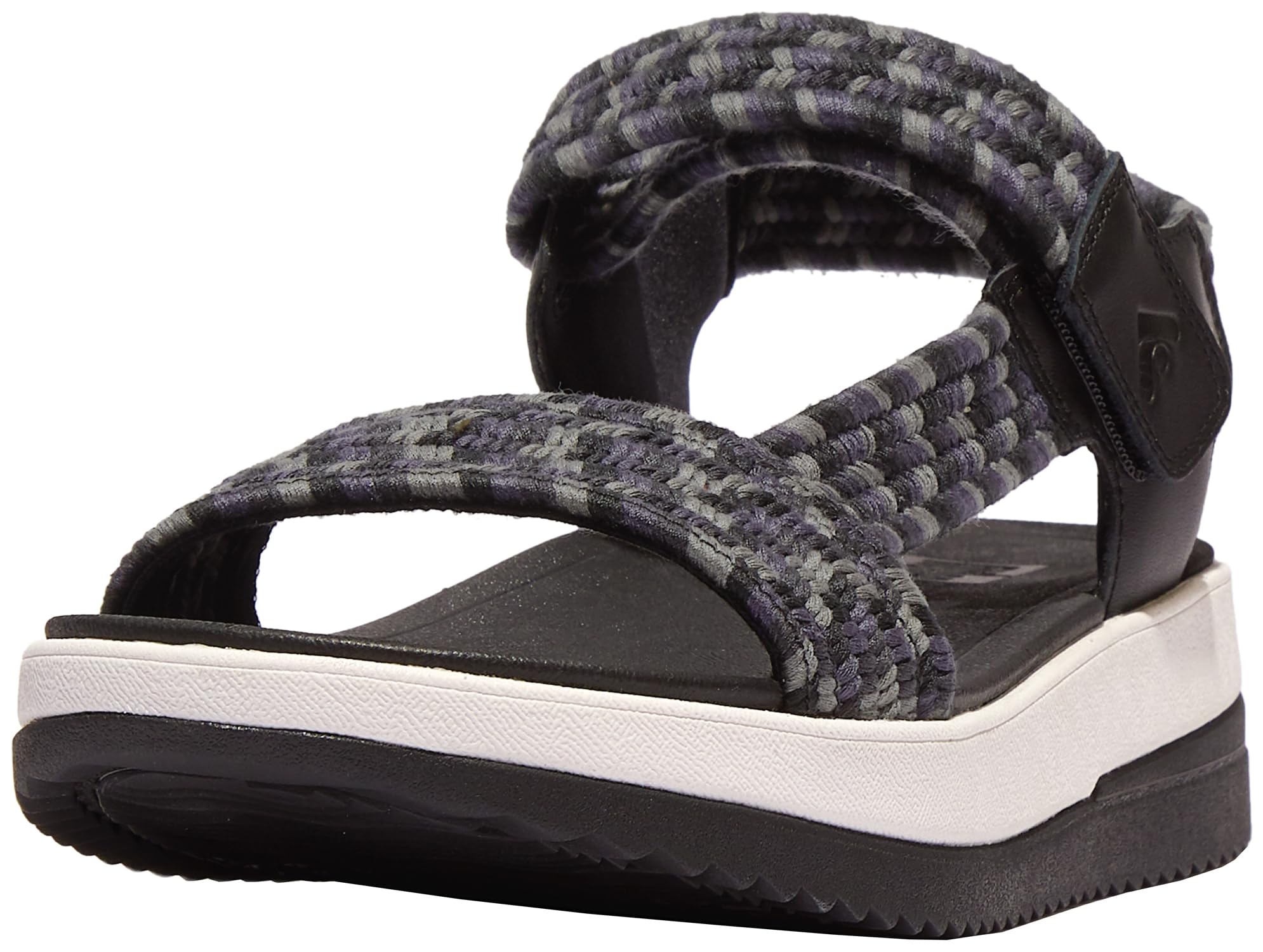 FitFlop™ Women's Surff Art-Webbing Back-Strap Sandal, Black Mix, Size 6