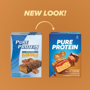 Pure Protein Bars, High Protein, Nutritious Snacks to Support Energy, Low Sugar, Gluten-free, Chocolate Mint Cookie,1.76oz, 6 Pack