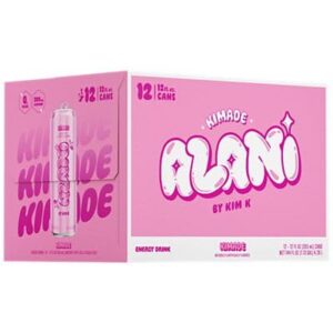 (12 pack) kimade - alani nu energy drink (12 fl. oz) - refreshing strawberry lemonade - kimade by kim kim kardashian