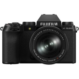 FUJIFILM X-S20 Mirrorless Digital Camera with 18-55mm Lens Bundle, Includes: SanDisk 128GB Extreme PRO Memory Card, Spare Battery and More (6 Items)