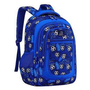 mygoo boys' elementary school backpack | vineyard collection | 17" height 24l | soccer blue