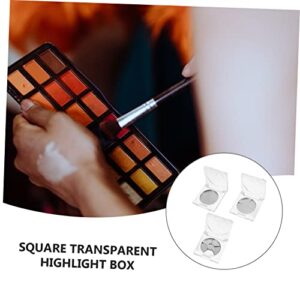 FRCOLOR 14pcs Transparent Blush Box Loose Powder Case Makeup Vial Makeup Eyeshadow Case Transparent Blush Organizer Empty Eyeshadow Containers Empty Blush Plastic Travel Filling Powder Box