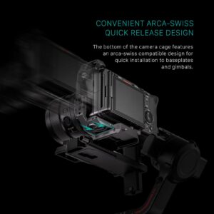 Tilta Camera Cage Compatible with Sony FX3/FX30 V2 | Top Plate NATO Rail, Cold Shoe, 1/4""-20 and 3/8""-16 | Thumb Screw Design | Full Cage Only | TA-T16-FCC-B (Black, Full Cage)