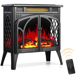 xbeauty electric fireplace heater infrared fireplace stove with 3d flame effect, 5100btu electric fireplace with remote control